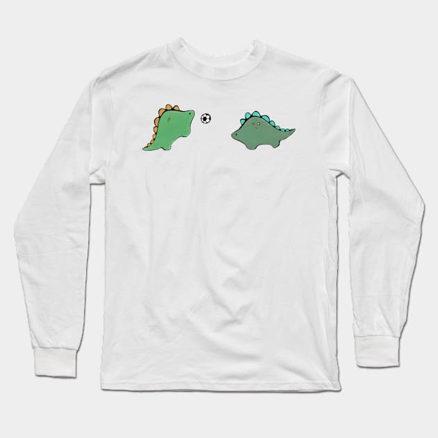 Dino Soccer (Color) Long Sleeve T-Shirt by trippyart